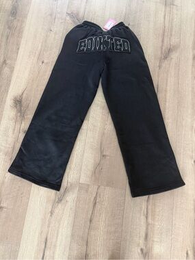 Edikted Black Track Pants with Logo
